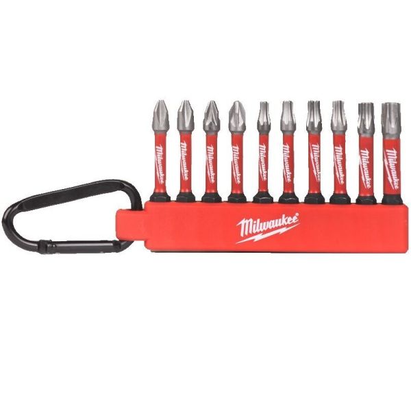 Milwaukee 50mm karabiiniruuvauskärkisarja, 10-osaa, Shockwave Impact Duty