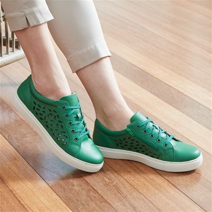 Laser Cut Leather Trainers