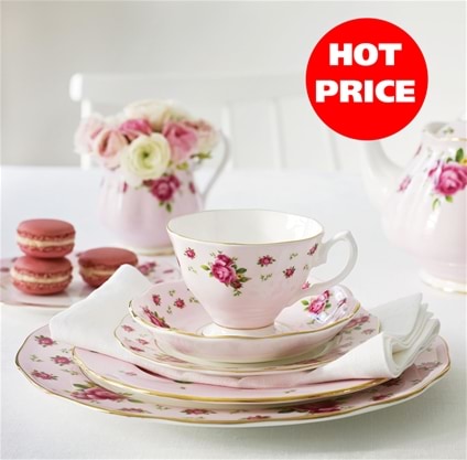 Royal Albert New Country Roses Pink Vintage 5pc Set