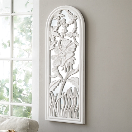 White Ornate Mirror  31 x 81cm