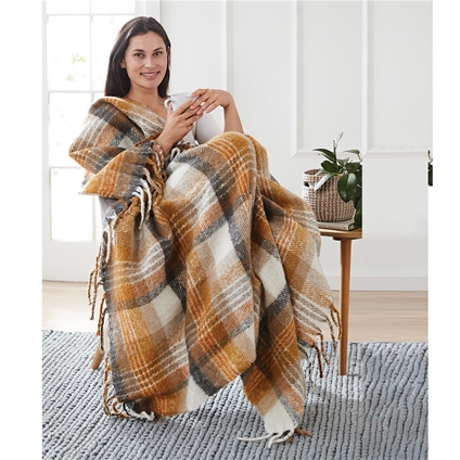 Faux Mohair Throw & Cushion Set