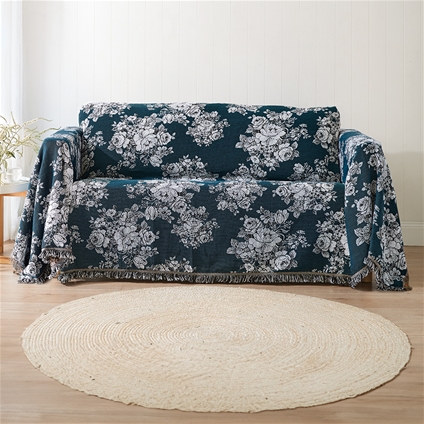 Teal Floral Throw