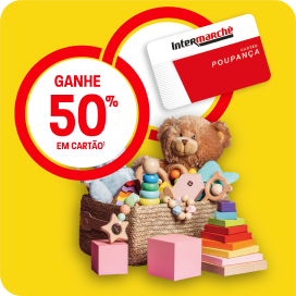 Imagem ganhe 50% de desconto em cartão em todos os brinquedos do folheto em vigor
