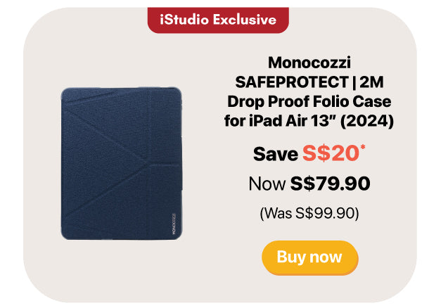Monocozzi SAFEPROTECT 2M drop folio case for iPad Air