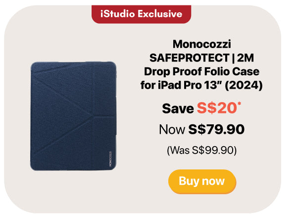 Monocozzi SAFEPROTECT 2M drop folio case for iPad Pro