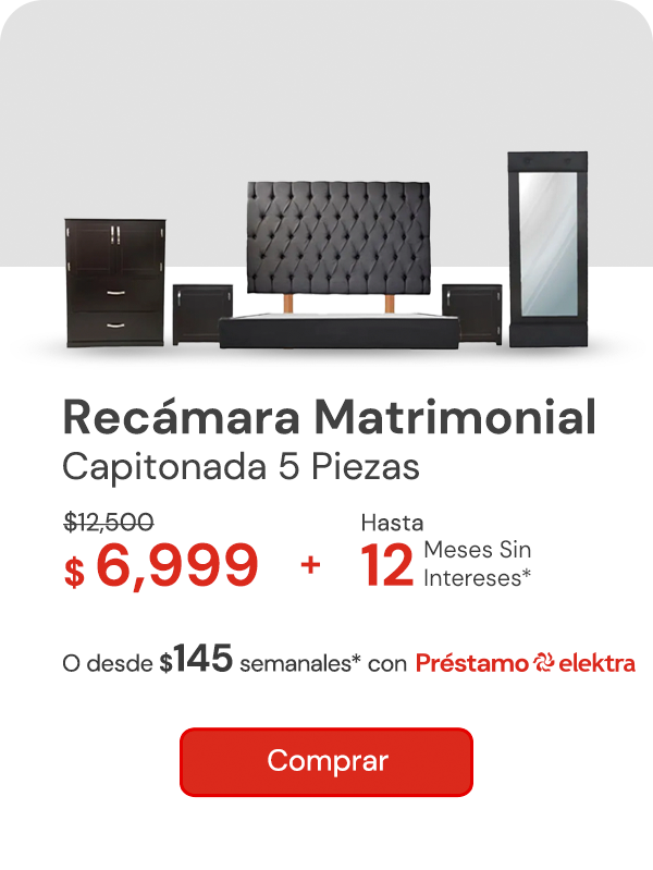 Recámara Matrimonial Capitonada 5 Piezas