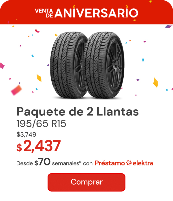 Paquete De 2 Llantas 195/65r15