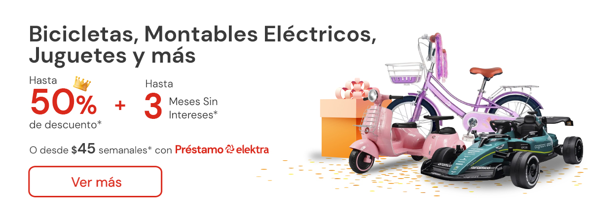 Bicicletas, Montables Eléctrico, Juguetes s y más hasta 50% de descuento + Hasta 3MSI desde $45 semanales