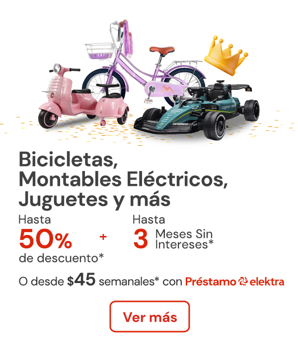 Bicicletas, Montables Eléctrico, Juguetes s y más hasta 50% de descuento + Hasta 3MSI desde $45 semanales