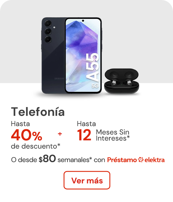 Telefonía hasta 40% d edescuento desde $80 semnales + hasta 12 MSI