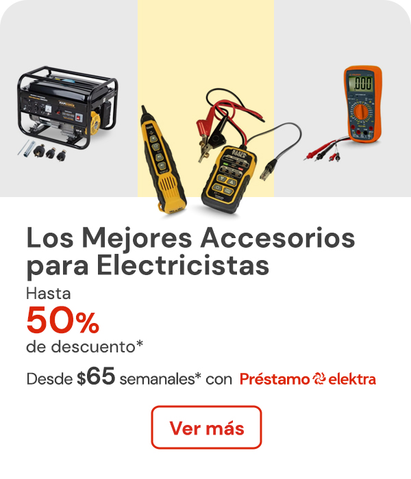 Los mejores accesorios para el electricista hasta 50% de descuento desde $65 semanales 