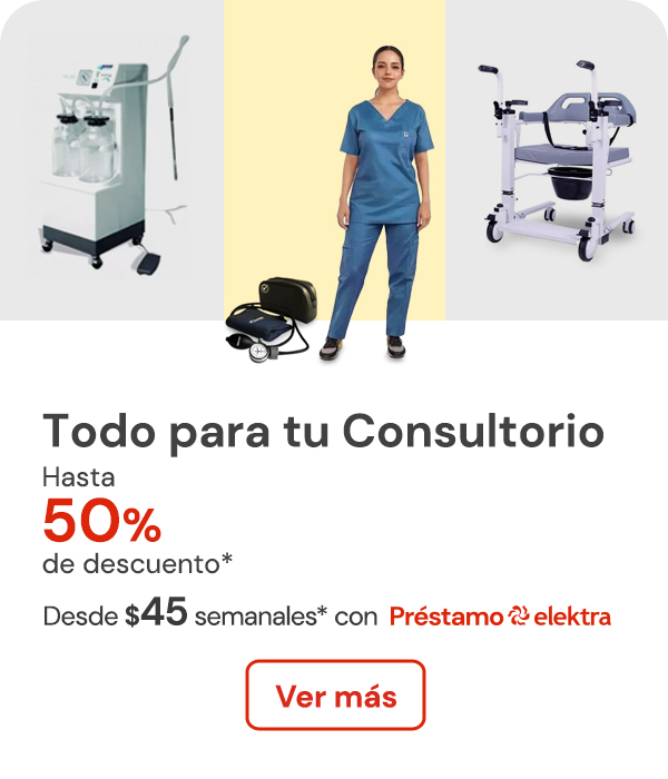 "Todo para tu consultorio con hasta 50% de descuento desde $45 semanales"