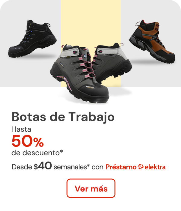 "Botas de trabajo con hasta 50% de descuento desde $40 semanales"