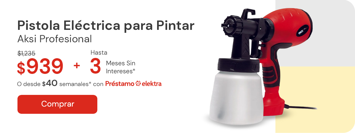 PISTOLA ELECTRICA PARA PINTAR AKSI DE 550W PROFESIONAL $1,235 $939 Desde $40 semanales o hasta 3 MSI