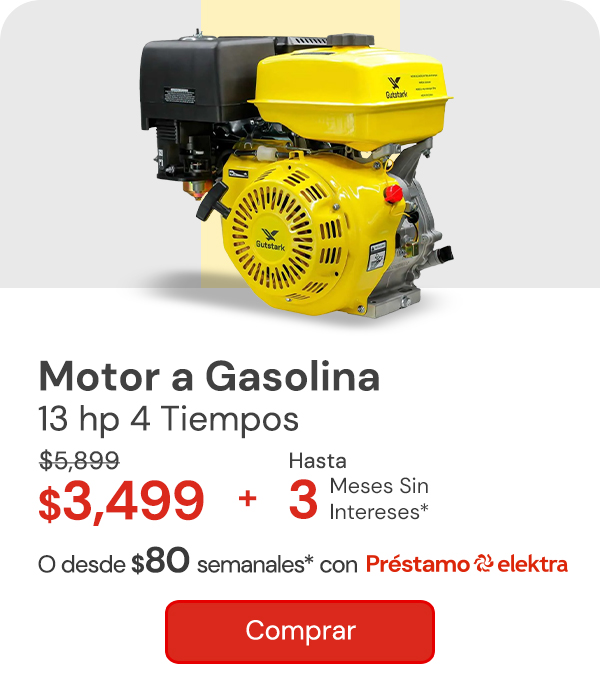 "Motor A Gasolina 13 Hp 4 Tiempos $5,899 $3,499 Desde $79 semanales o hasta 3 MSI"