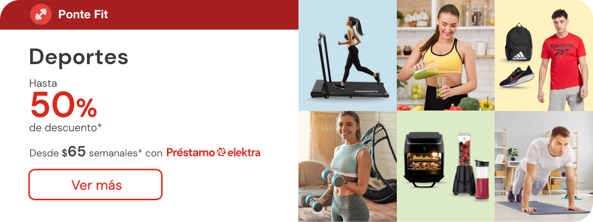 Ponte Fit y Cumple tus Propósitos, Set de pesas, Equipo Deportivo, Proteínas y más hasta 50% de descuento