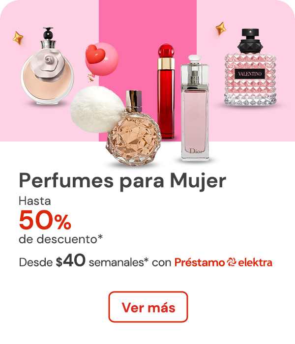 "PERFUMES MUJER hasta 50% de descuento desde $40 semanales"