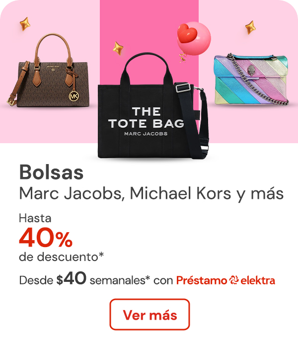 "BOLSAS MARC JACOBS, MICHAEL KORS, COACH , KURT GEIGER y más hasta 40% de descuento Desde $40 semanales"