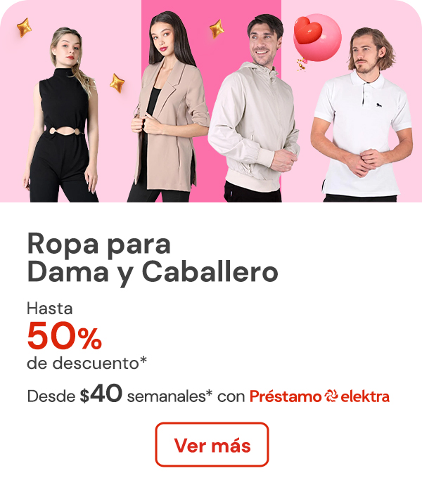 "ROPA para dama y caballero hasta 50% de descuento Desde $40 semanales"