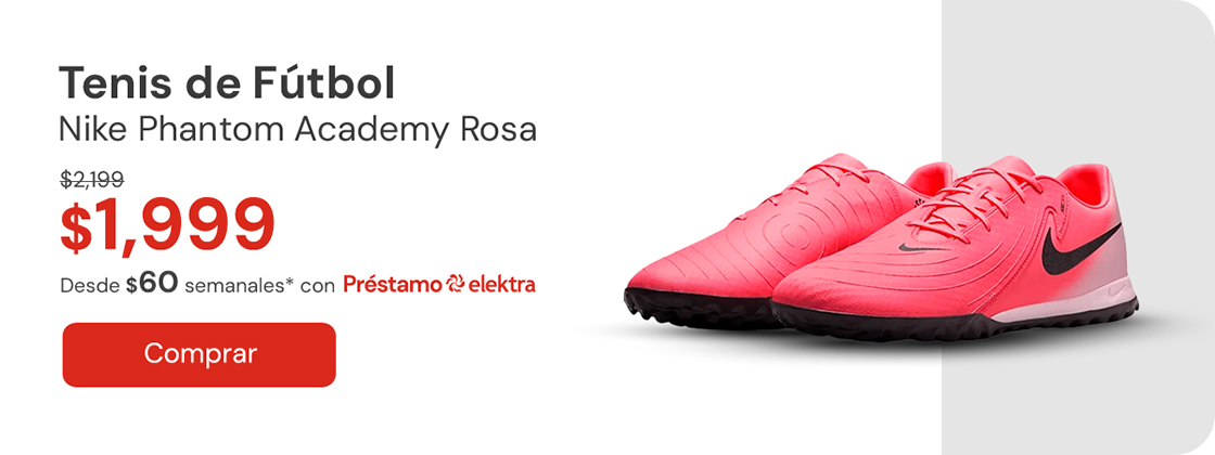 "Tenis De Fútbol Nike Phantom Gx 2 Academy Tf Fj2577 600 Rosa $2,199 $1,999 Desde $60 semanales"