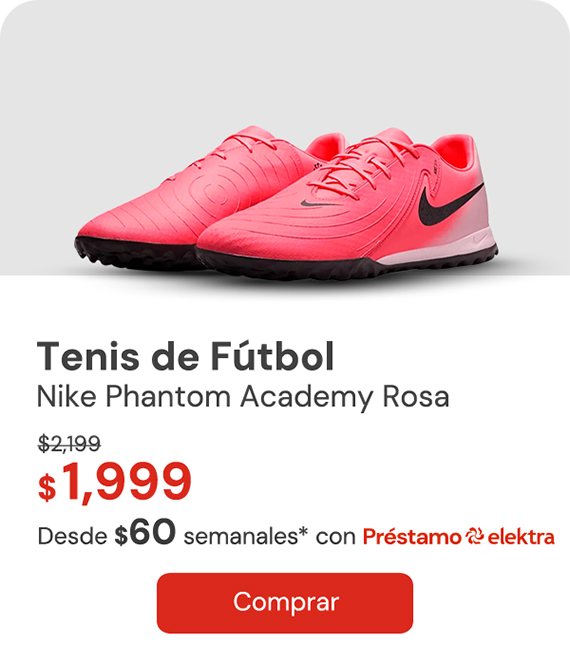 "Tenis De Fútbol Nike Phantom Gx 2 Academy Tf Fj2577 600 Rosa $2,199 $1,999 Desde $60 semanales"