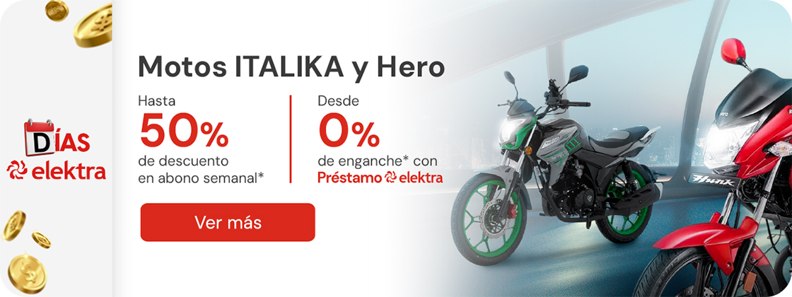 Motos Italika y Hero con hasta 50% de descuento en abono semanal