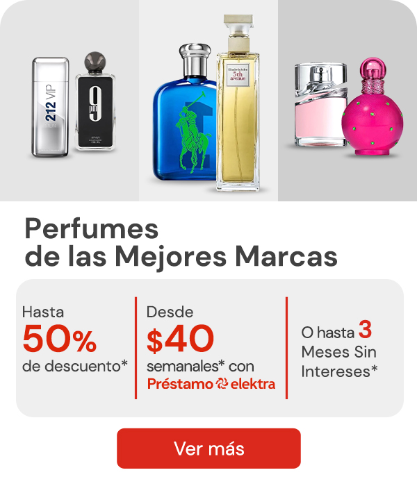 "Perfumes de las mejores marcas hasta 50% de descuento Desde $40 semanales Hasta 3MSI"