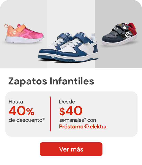 "Zapatos infantiles Hasta 40% de desceunto desde $40 semanañes"