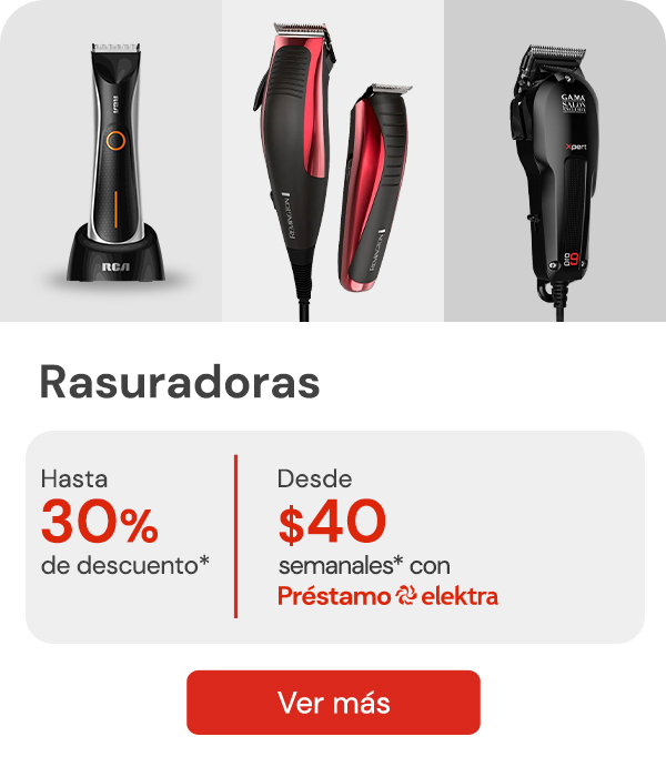 Rasuradoras desde $40 semanales y hasta 30% de descuento