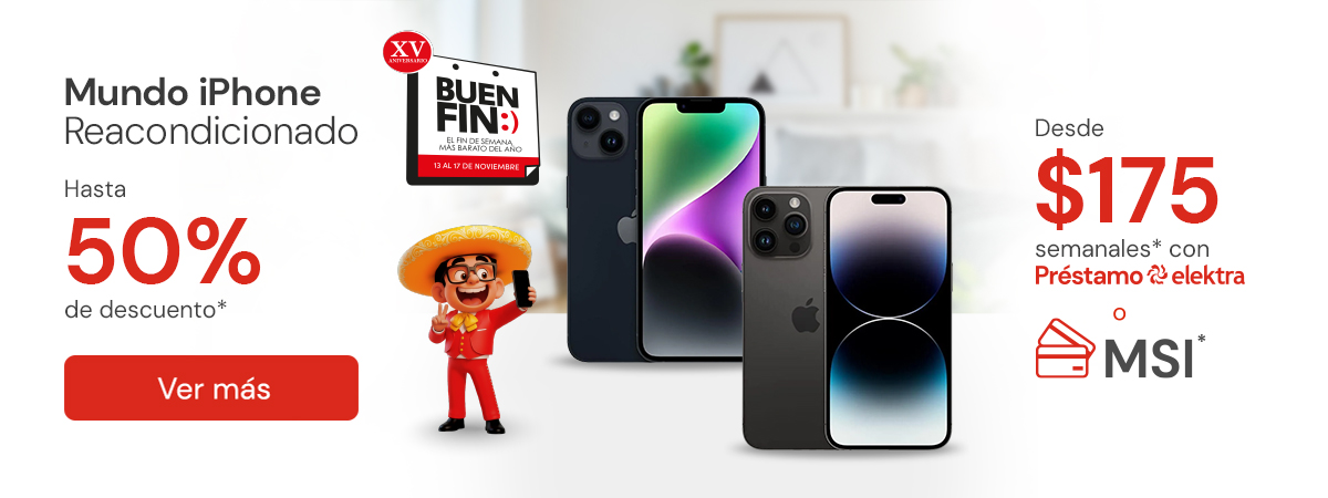Mundo iphone reacondicionado Hasta 50% Desde $171 semanales ò MSI y Envío Gratis