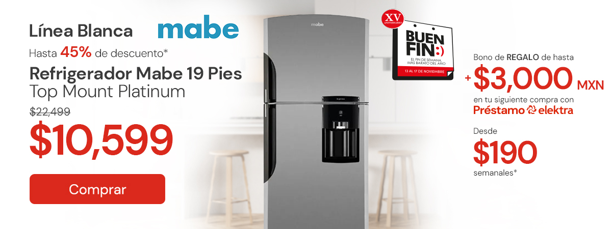 Línea blanca Hasta 45% de descuento Refrigerador Mabe 19 Pies 