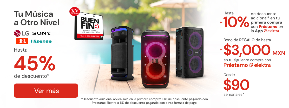 Tu música a otro nivel Hasta 45% + 10% Primera compra app