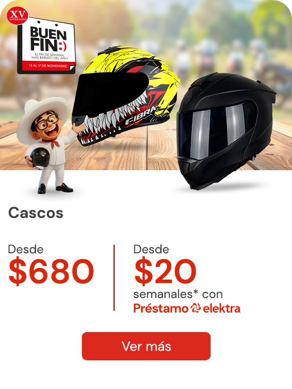 "Cascos Desde $680 desde $20 semanles"