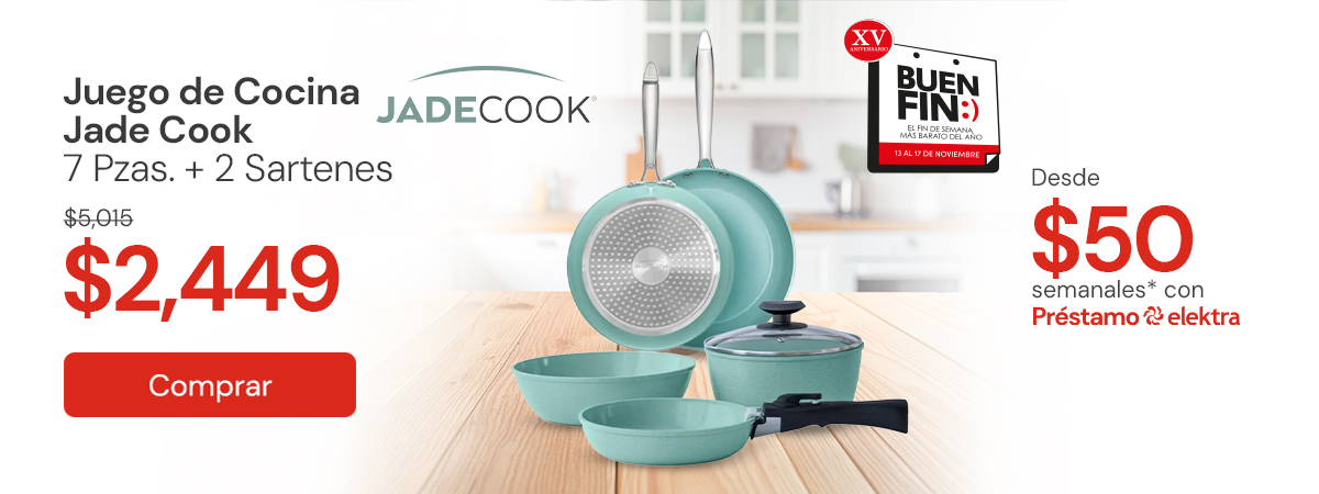 JADE COOK Juego de Cocina 7 Piezas Jade Cook Smart + Sartenes (20 y 24 cm) "$5,015 $2,449 desde $50 semanales