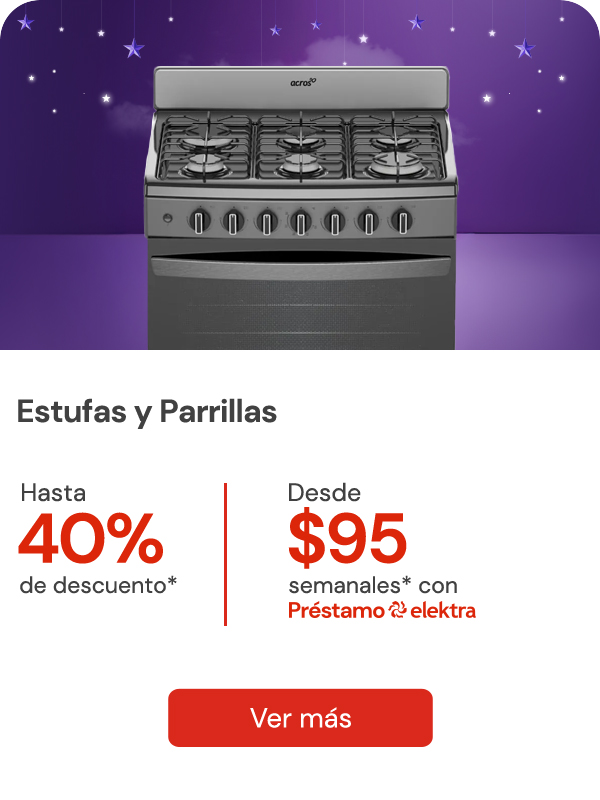 Estufas y parrillas hasta 40% 