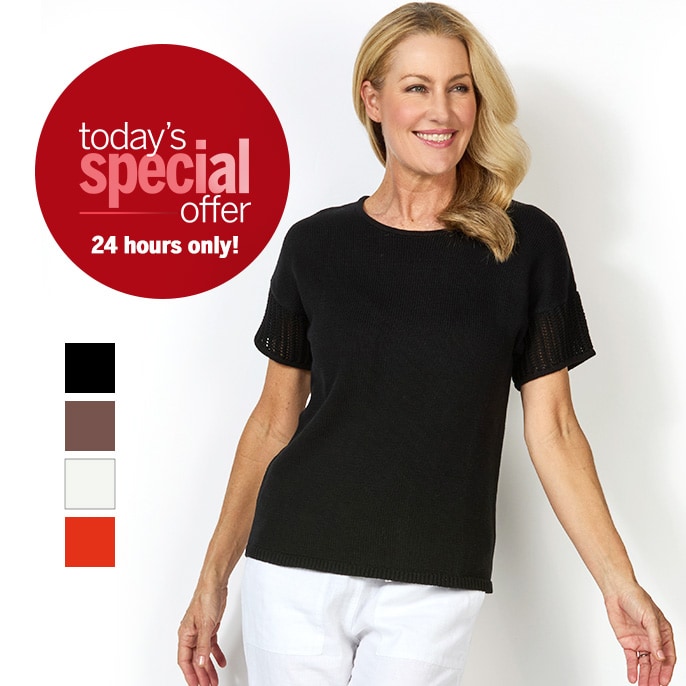 Today's Special Offer Yarra Trail 100% Cotton Uccello Knit Top