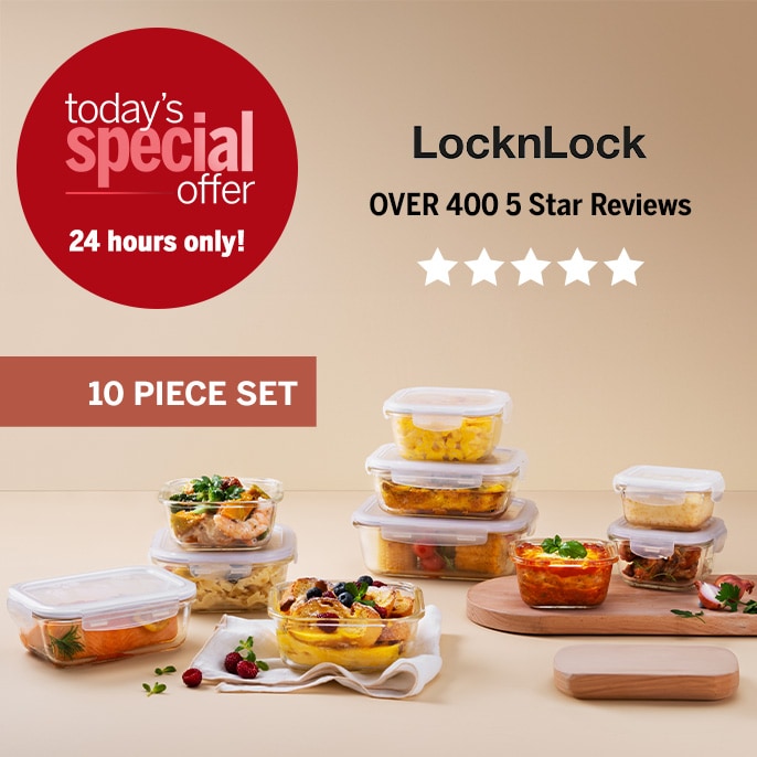 Today's Special Offer LocknLock Euro Glass Boroseal Heat Resistant Assorted 10pk Container Set