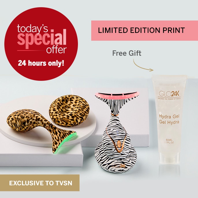 Today's Special Offer GLO24K 7 Colour LED Neck & Face Massager Deluxe with HydraGel