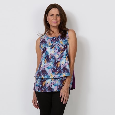 Diane Gilman Printed Combo Easy Tank