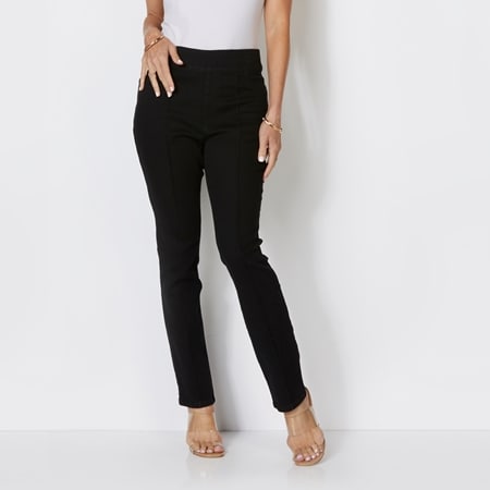 Hailey Lyn Elastic Waist Pull On Stretch Narrow Leg Denim Pant