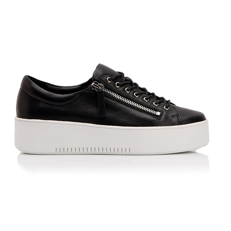 Django & Juliette Wolfie Leather Sneaker with Side Zip