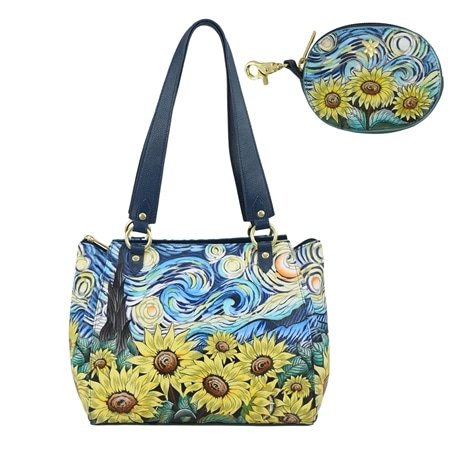 Anuschka Multi Compartment Tote Bag with Coin Purse