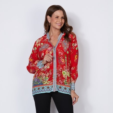 Silk Islands 100% Silk Isabella Button Up Shirt
