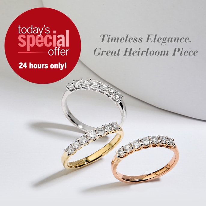 Today's Special Offer 0.50ct Natural Diamond 7 Stone Ring 9ct Gold