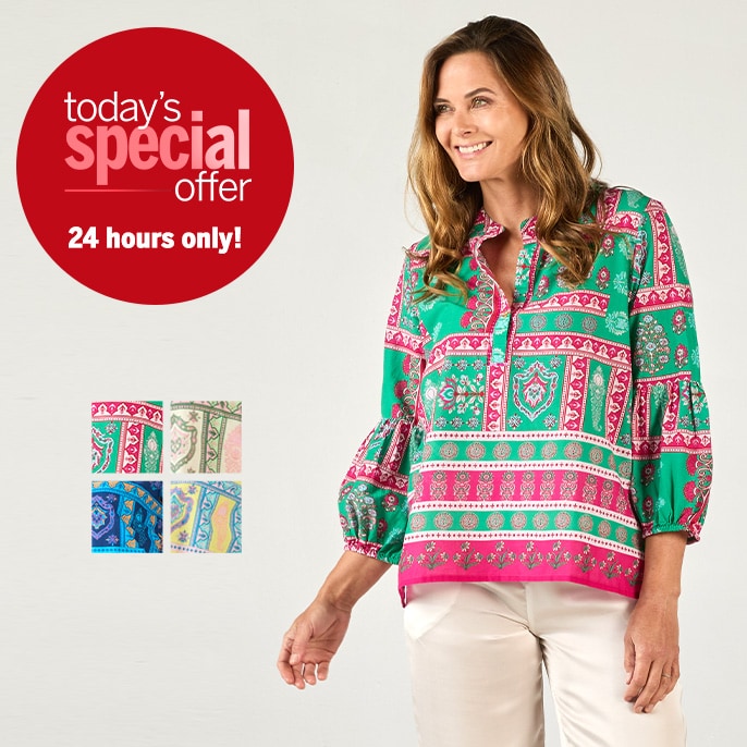 Today's Special Offer Rubyyaya 100% Cotton Namaste Printed Shirt