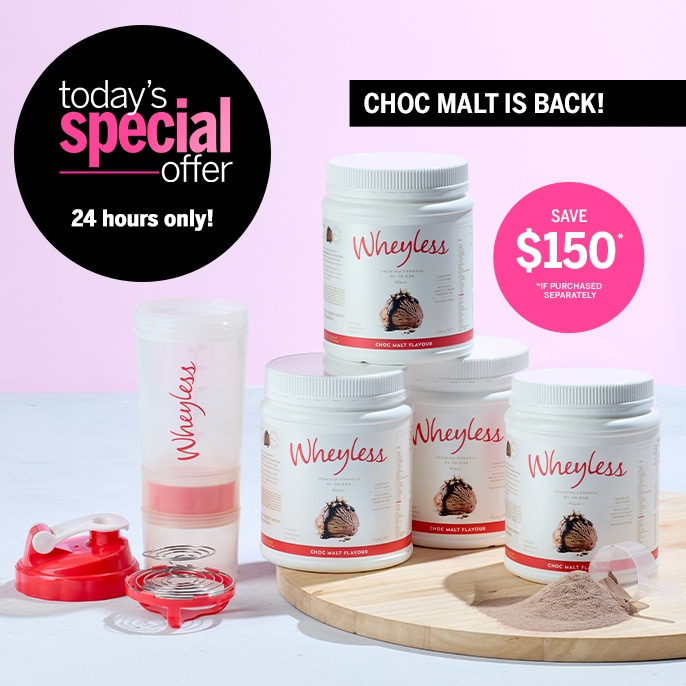 Today's Special Offer Wheyless Premium Formula by Dr Bob 4 x 640g With Shaker