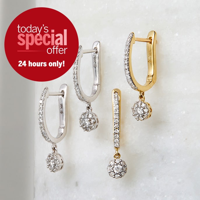 Today's Special Offer 0.25ct Natural Diamond 9ct Leverback Earrings