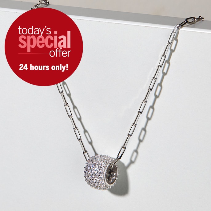 Today's Special Offer Diamonesque 1.9ct tw Cluster Pendant 50cm Sterling Silver