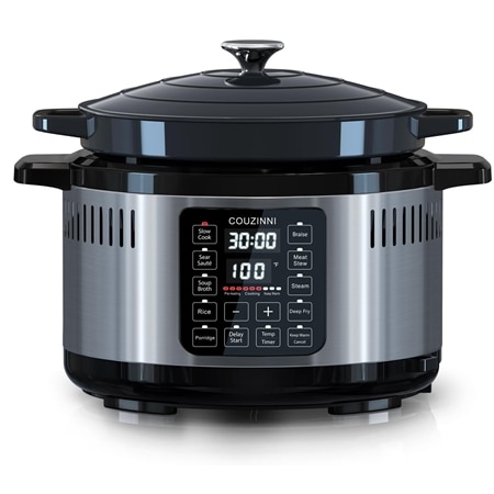 Couzinni 6.5L Digital Dutch Oven with Enamelled Cast Iron Pot & Lid