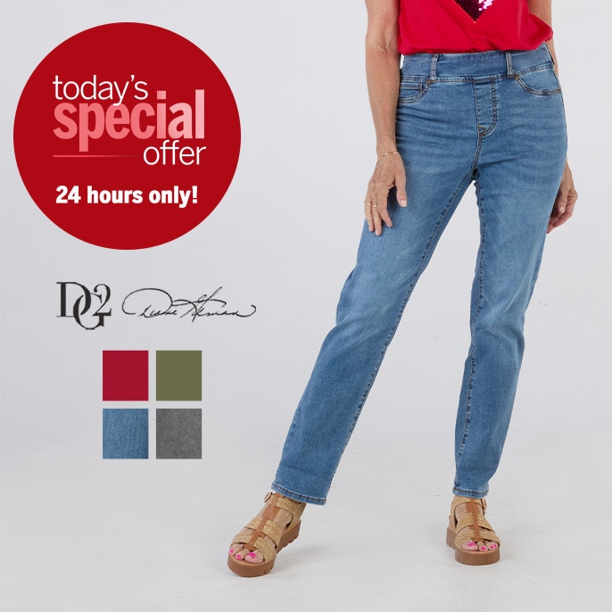 Today's Special Offer Diane Gilman Coolmax Shaper Stretch Denim Straight Leg Jean